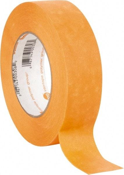 Intertape - 1-1/2" Wide x 60 Yd Long Orange Paper Masking Tape - Series Orange Mask, 7.3 mil Thick, 23 In/Lb Tensile Strength - Best Tool & Supply