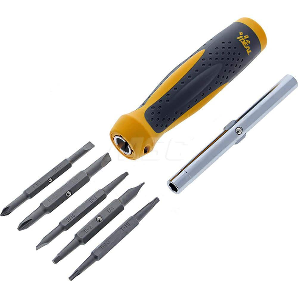 Screwdriver Insert Bit Set: 0.1875″ Drive, Slotted, Square & Star 1/4 & 3/16″ Slotted