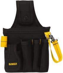 DeWALT - 5 Pocket General Purpose Holster - Ballistic Polyester, Black & Yellow, 6-3/4" Wide x 10-1/2" High - Best Tool & Supply