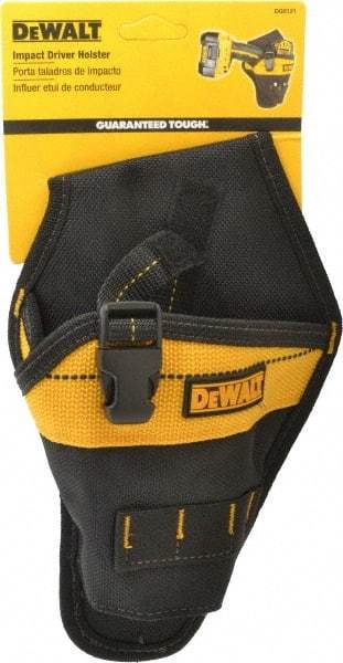 DeWALT - 1 Pocket Drill/Impact Driver Holster - Ballistic Polyester, Black & Yellow, 6" Wide x 9" High - Best Tool & Supply