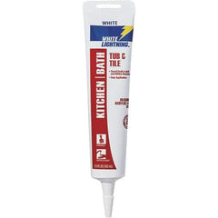 White Lightning - 5.5 oz Cartridge White Acrylic & Silicone Hybrid Caulk - 180°F Max Operating Temp - Best Tool & Supply