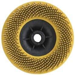 3M - 4-1/2" 80 Grit Ceramic Straight Disc Brush - Medium Grade, Threaded Hole Connector, 3/4" Trim Length, 5/8-11 Threaded Arbor Hole - Best Tool & Supply