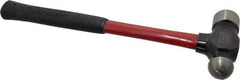 Proto - 2 Lb Head Ball Pein Hammer - Fiberglass Handle, 1-1/4" Face Diam, 15-1/4" OAL, Fiberglass with Cushion Grip - Best Tool & Supply