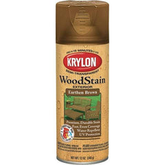 Krylon - 0.5 Qt Aerosol Can Earth Brown Wood Stain - Oil-Based, Semi-Transparent - Best Tool & Supply