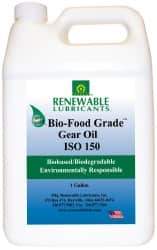 Renewable Lubricants - 1 Gal Bottle, Mineral Gear Oil - 6°F to 250°F, 131 St Viscosity at 40°C, 20 St Viscosity at 100°C, ISO 150 - Best Tool & Supply