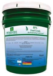 Renewable Lubricants - 5 Gal Pail Thin Oily Film Penetrant/Lubricant - 0°F to 280°F, Food Grade - Best Tool & Supply