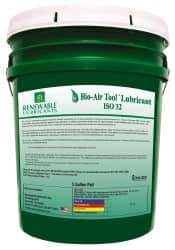 Renewable Lubricants - 5 Gal Pail, ISO 32, Air Tool Oil - -22°F to 250°, 29.33 Viscosity (cSt) at 40°C, 7.34 Viscosity (cSt) at 100°C, Series Bio-Air - Best Tool & Supply