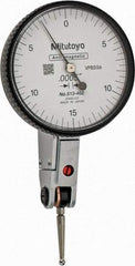 Mitutoyo - 0.03 Inch Range, 0.0005 Inch Dial Graduation, Horizontal Dial Test Indicator - 1.5748 Inch White Dial, 0-15-0 Dial Reading, Accurate to 0.0005 Inch - Best Tool & Supply