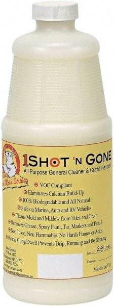 Bare Ground Solutions - 28oz of 1 Shot Graffiti Remover & Cleaner - 1 Shot Graffiti Remover is a 100% biodegradable and all-natural cleaner removes grease, spray paint, tar, markers and pencil from hard surfaces. - Best Tool & Supply