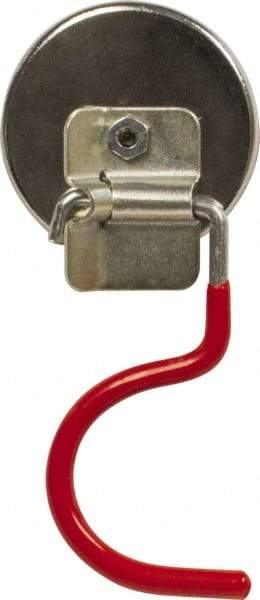 Mag-Mate - 38 Lb Max Pull Force, 5/16" Overall Height, 2.03" Diam, Ceramic Cup Magnet - Hook Style, 1-7/8" Clamp Opening, Chrome Plated - Best Tool & Supply