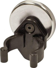 Mag-Mate - 14 Lb Max Pull Force, 3/16" Overall Height, 1.24" Diam, Ceramic Cup Magnet - Clamp Style, 1-1/8" Clamp Opening, Chrome Plated - Best Tool & Supply