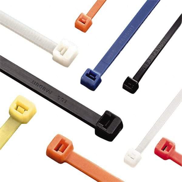 Panduit - 14-1/2" Long Yellow Nylon Standard Cable Tie - 50 Lb Tensile Strength, 1.3mm Thick, 102mm Max Bundle Diam - Best Tool & Supply