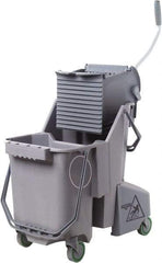 Unger - 32 Qt Plastic Bucket & Wringer - 21" Long x 20" High x 15" Wide, Gray, Aluminum Handle - Best Tool & Supply