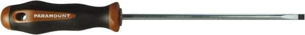 Paramount - 245mm OAL Cabinet Slotted Screwdriver - 152mm Blade Length, Round Shank, Ergonomic Handle - Best Tool & Supply