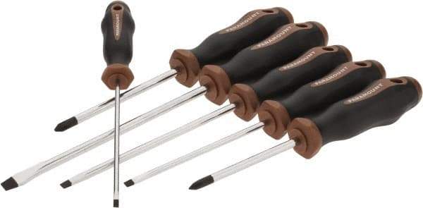 Paramount - 6 Piece Slotted & Phillips Screwdriver Set - Bit Sizes: Philips #1 & #2 - Best Tool & Supply