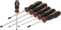 Paramount - 6 Piece Slotted & Phillips Screwdriver Set - Bit Sizes: Philips #1 & #2 - Best Tool & Supply