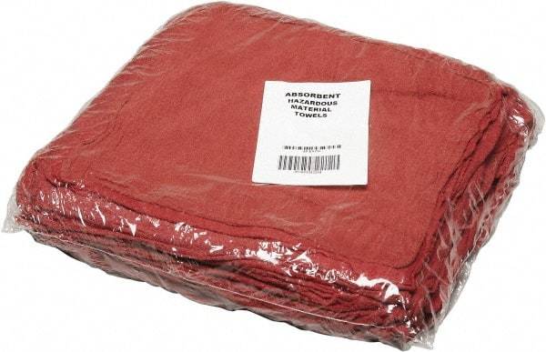 Ability One - Reclaimed Cotton Shop Towel Rag - Low Lint, Red, 13-1/2 x 15-1/2" - Best Tool & Supply