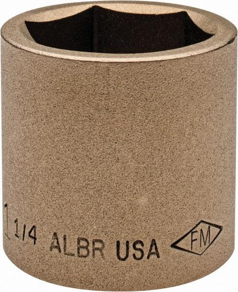 Ampco - 1-1/4", 1/2" Drive, Standard Hand Socket - 6 Points, 1-5/8" OAL, Aluminum Bronze - Best Tool & Supply