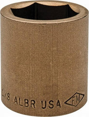 Ampco - 1-1/8", 1/2" Drive, Standard Hand Socket - 6 Points, 1-5/8" OAL, Aluminum Bronze - Best Tool & Supply