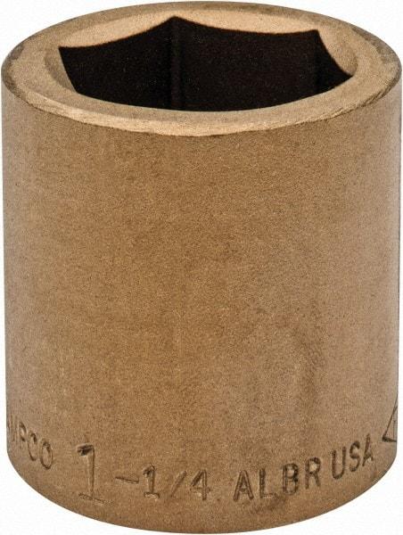 Ampco - 1-1/4", 3/4" Drive, Standard Hand Socket - 6 Points, 2" OAL, Aluminum Bronze - Best Tool & Supply