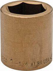 Ampco - 1-1/4", 3/4" Drive, Standard Hand Socket - 6 Points, 2" OAL, Aluminum Bronze - Best Tool & Supply