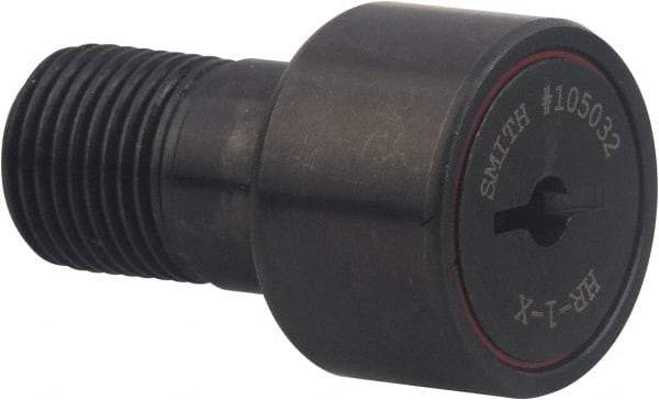 Accurate Bushing - 1" Roller Diam x 5/8" Width, 5/8" Stud Diam x 1" Length, Heavy Stud Cam Follower - Carbon Steel, 1/2" Thread Length, 5/8-18 Thread, 2" OAL, 2,850 Lb Dynamic Cap, 1 N Static Cap - Best Tool & Supply