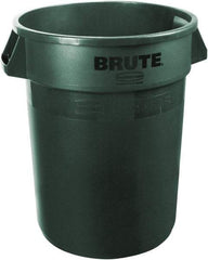 Rubbermaid - 20 Gal Green Round Trash Can - Polyethylene, 22.88" High - Best Tool & Supply