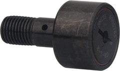 Accurate Bushing - 5/8" Roller Diam x 7/16" Width, 1/4" Stud Diam x 3/4" Length, Sealed Self Lubricating Stud Cam Follower with Nonmetallic Bushing - Carbon Steel, 5/16" Thread Length, 1/4-28 Thread, 1-3/16" OAL - Best Tool & Supply