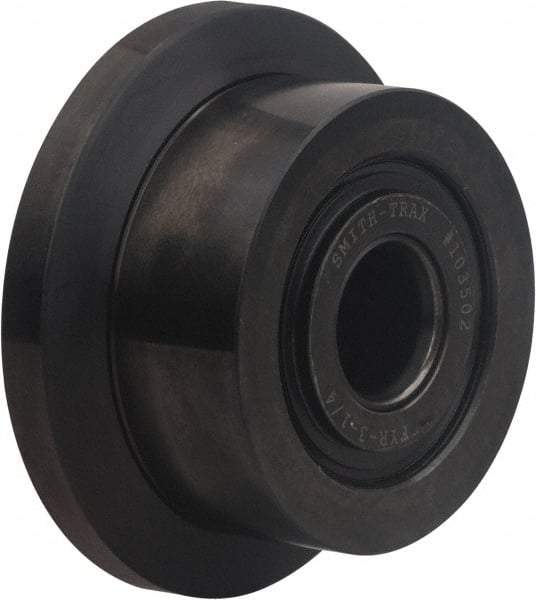 Accurate Bushing - 1" Bore, 3-1/4" Roller Diam x 1-3/4" Roller Width, Carbon Steel Flanged Yoke Roller - 14,300 Lb Dynamic Load Capacity, 1-13/16" Overall Width - Best Tool & Supply