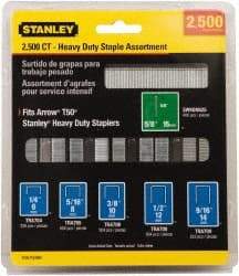 Stanley - 1/4" Wide Steel Heavy Duty Power Crown Staples - 1/4" Leg Length - Best Tool & Supply