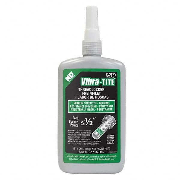 Vibra-Tite - 250 mL Bottle, Green, Medium Strength - Wicking Grade Threadlocker - Best Tool & Supply