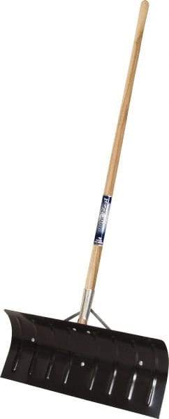 True Temper - 24 Inch Wide Blade x 11 Inch High Blade Pusher Snow Shovel - 45 Inch Long Wood Handle - Best Tool & Supply