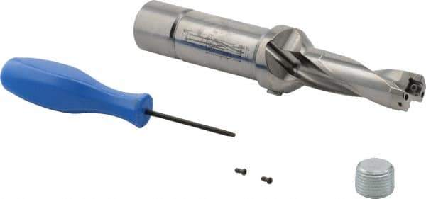 Iscar - 2-1/4" Max Drill Depth, 3xD, 3/4" Diam, Indexable Insert Drill - 1" Shank Diam, Straight Shank - Best Tool & Supply