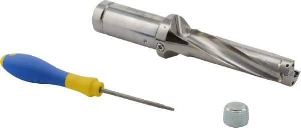 Iscar - 4" Max Drill Depth, 4xD, 1" Diam, Indexable Insert Drill - 1-1/4" Shank Diam, Whistle Notch Shank - Best Tool & Supply