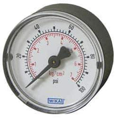 Wika - 2" Dial, 1/4 Thread, 0-600 Scale Range, Pressure Gauge - Center Back Connection Mount, Accurate to 3-2-3% of Scale - Best Tool & Supply