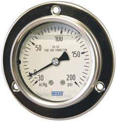 Wika - 2-1/2" Dial, 1/4 Thread, 0-15,000 Scale Range, Pressure Gauge - Lower Back Connection Mount, Accurate to 2-1-2% of Scale - Best Tool & Supply