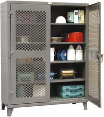 Strong Hold - 4 Shelf Visible Storage Cabinet - Steel, 48" Wide x 24" Deep x 72" High, Dark Gray - Best Tool & Supply