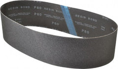 Made in USA - 4" Wide x 36" OAL, 80 Grit, Silicon Carbide Abrasive Belt - Silicon Carbide, Medium, Coated, X/Y Weighted Cloth Backing, Wet/Dry, Series S181 - Best Tool & Supply