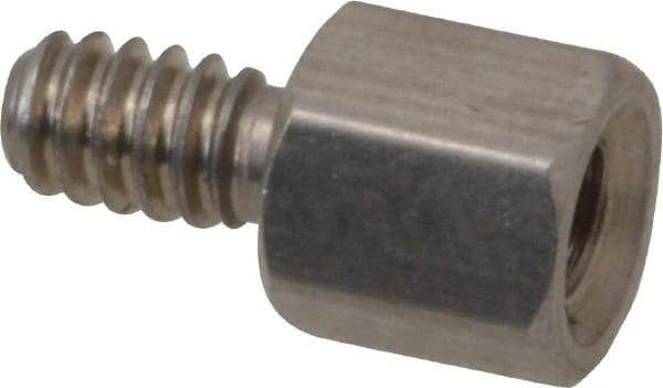 Electro Hardware - #4-40, 3/16" OAL, 3/16" Across Flats, Stainless Steel Hex Male/Female Circuit Board Standoffs - 1/4" Thread Depth, 3/16" Body Length, Passivated Finish - Best Tool & Supply