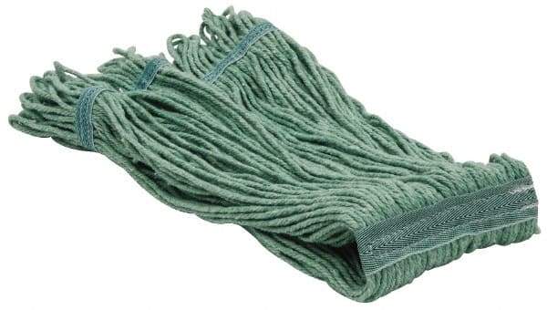 PRO-SOURCE - 5" Green Head Band, Medium PET Loop End Mop Pad - 4 Ply, Quick Change Connection, Use for General Purpose - Best Tool & Supply