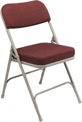 NPS - 18" Wide x 20-3/4" Deep x 32" High, Steel & Fabric Folding Chair with Fabric Padded Seat - Burgundy - Best Tool & Supply