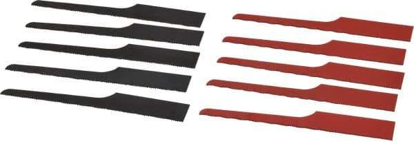 Value Collection - 10 Piece, 4" Long, Steel Reciprocating Saw Blade Set - 24 to 32 Teeth per Inch - Best Tool & Supply