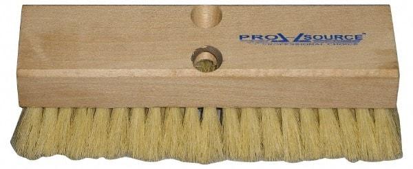 PRO-SOURCE - 2" Bristle Length, Tampico Scrub Brush - 10" OAL, Tapered Handle, Hardwood Block - Best Tool & Supply