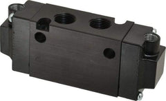 Parker - 3/8", 4-Way Body Ported Stacking Solenoid Valve - 1.4 CV Rate, 1.89" High x 4.7" Long - Best Tool & Supply