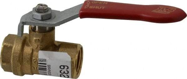 Value Collection - 3/8" Pipe, Full Port, Brass UL Listed Ball Valve - 1 Piece, Inline - One Way Flow, FNPT x FNPT Ends, Lever Handle, 600 WOG, 150 WSP - Best Tool & Supply