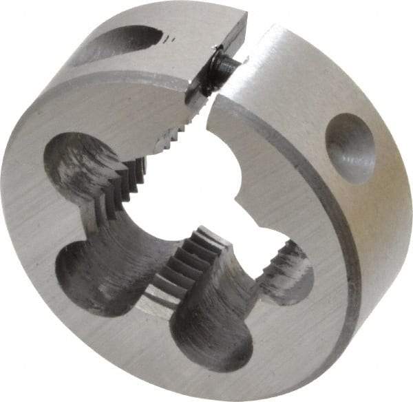 Interstate - 1/2-24 UNS Thread, 1" Outside Diam High Speed Steel Round Die - Right Hand Thread, Adjustable - Exact Industrial Supply