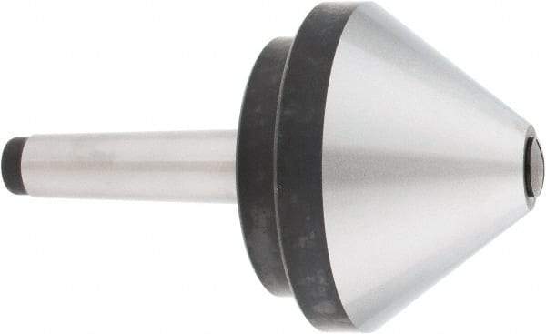 Interstate - MT3 Taper Shank, 4" Head Diam 660 Lb Capacity Live Center - 500 Max RPM, 2.76" Head Length, 4" Point Diam, 600 Lb Max Workpc, 6-1/2" OAL, Bull Nose Point - Best Tool & Supply