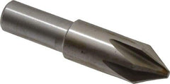 Interstate - 5/8" Head Diam, 1/2" Shank Diam, 6 Flute 60° Cobalt Countersink - Bright Finish, 2-3/4" OAL, Single End, Straight Shank, Right Hand Cut - Best Tool & Supply