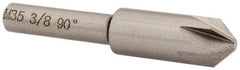 Interstate - 3/8" Head Diam, 1/4" Shank Diam, 6 Flute 90° Cobalt Countersink - Bright Finish, 2" OAL, Single End, Straight Shank, Right Hand Cut - Best Tool & Supply