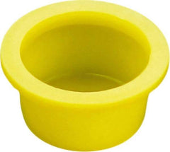 Caplugs - 3.71" ID, Round Head, Tapered Cap/Plug with Flange - 4.34" OD, 7/8" Long, Low-Density Polyethylene, Yellow - Best Tool & Supply